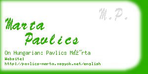 marta pavlics business card